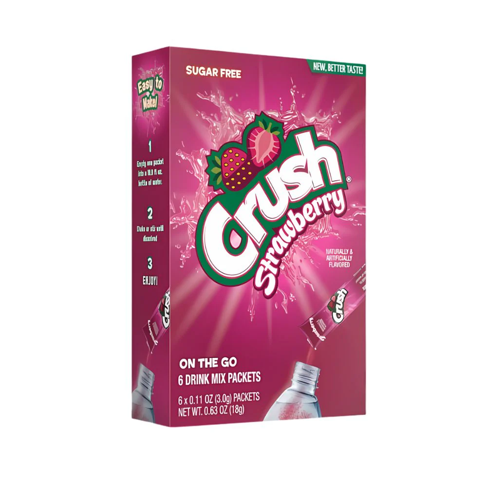 Crush On The Go Strawberry Drink Mix, drink mix al gusto di fragola da 18g