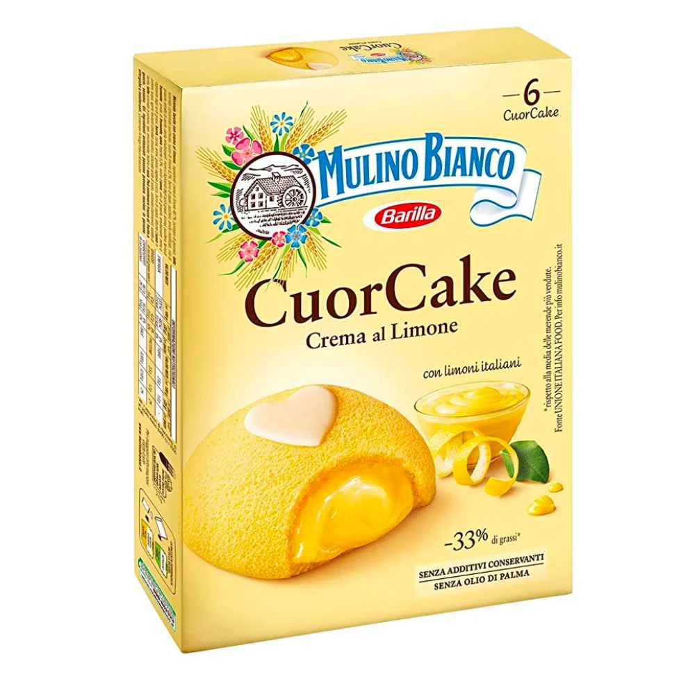 Cuor Cake Mulino Bianco, 6 merendine con crema al limone da 210g