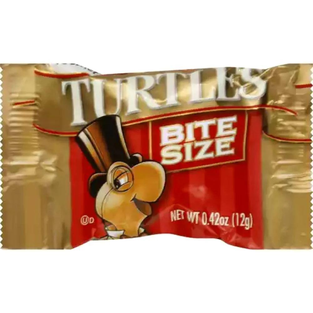 DeMet's Turtles Bite Size, cioccolatino ripieno di caramello e noci pecan da 12g