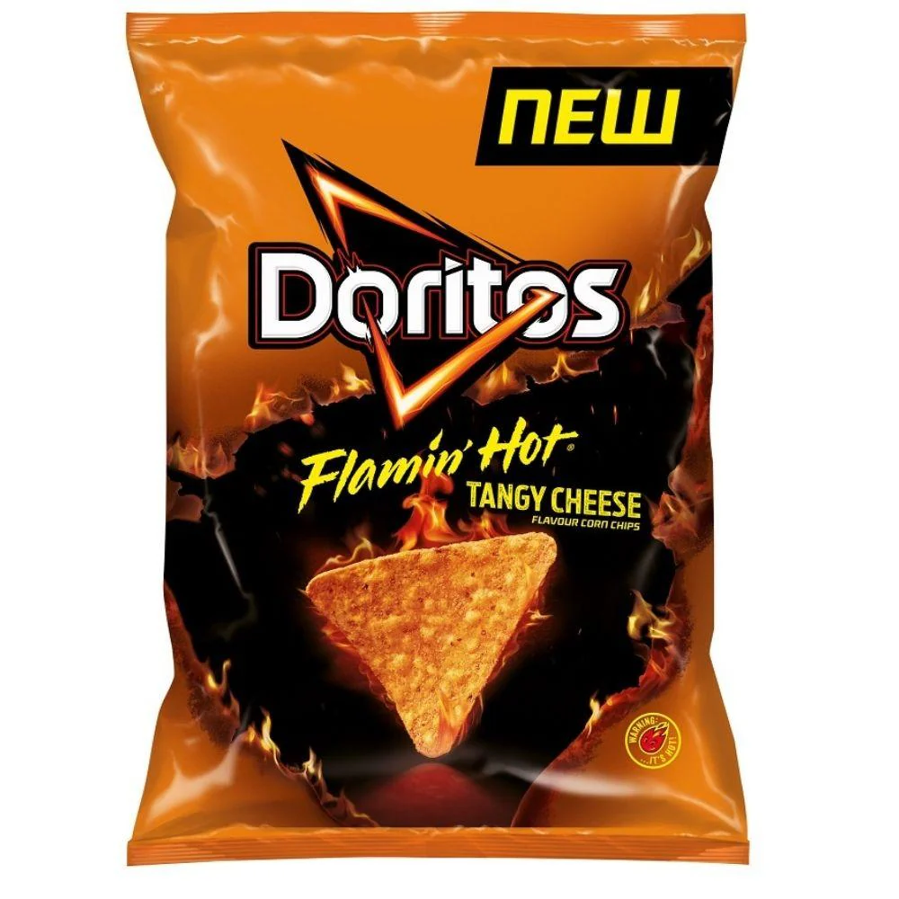 Doritos Flamin Hot & Tangy Cheese, nachos al formaggio piccante da 150g