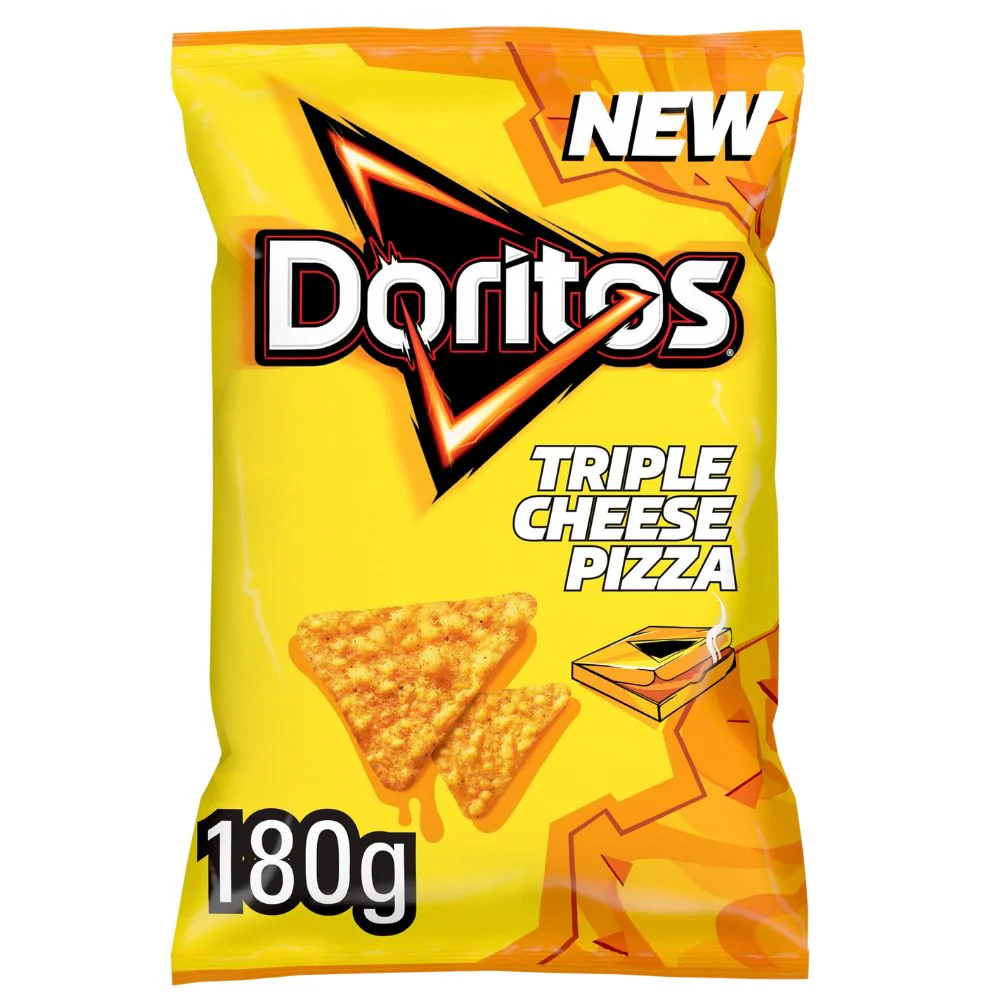 Doritos Triple Cheese Pizza, nachos al gusto di pizza al formaggio da 180g