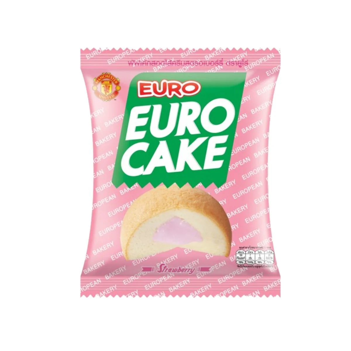 Euro Cake Strawberry, pan di spagna ripieno di crema alla fragola da 17g