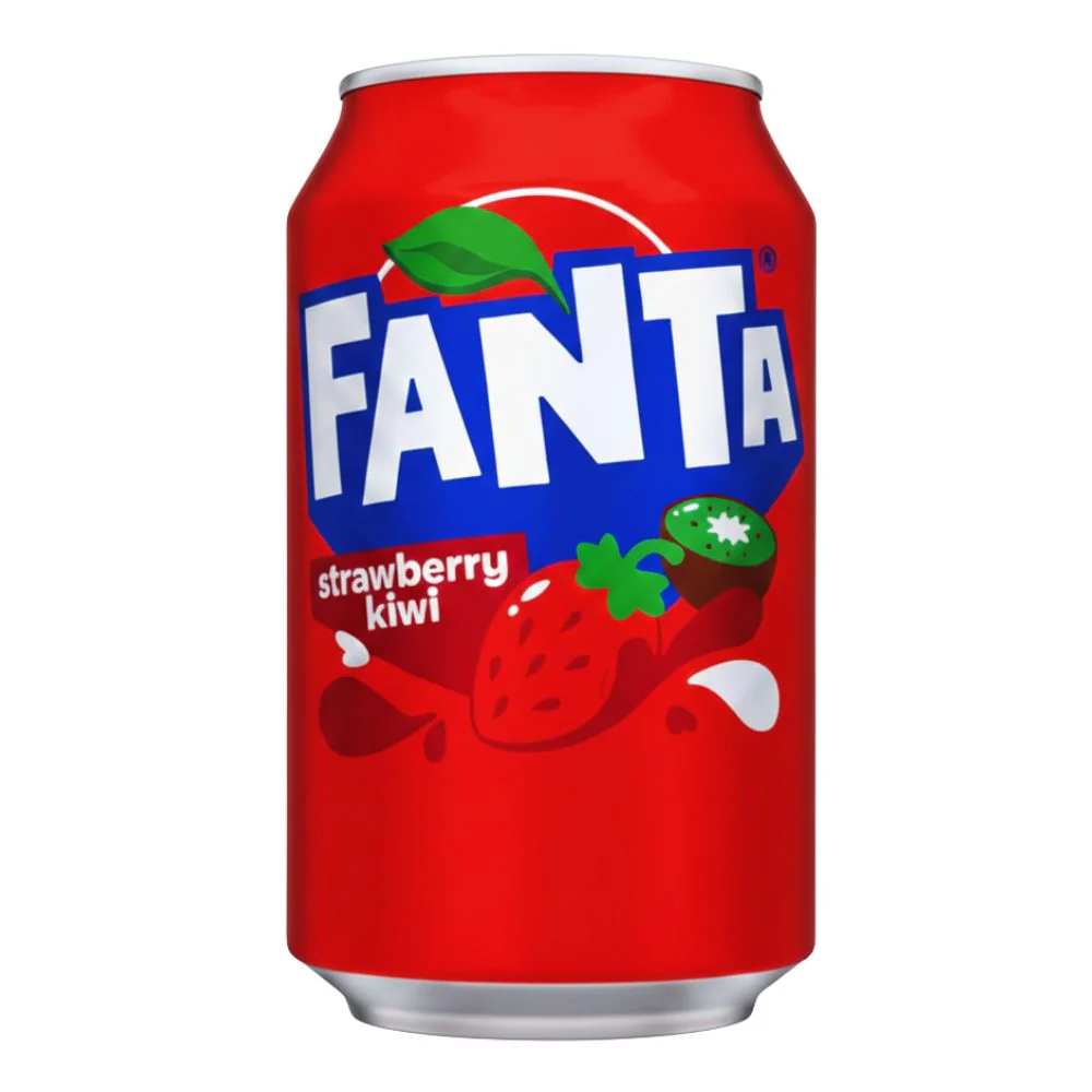 Fanta Strawberry Kiwi, bevanda al gusto di fragola e kiwi da 330ml