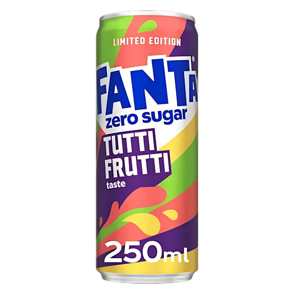 Fanta Tutti Frutti Zero Sugar Limited Edition, bevanda analcolica al gusto tutti frutti da 250ml
