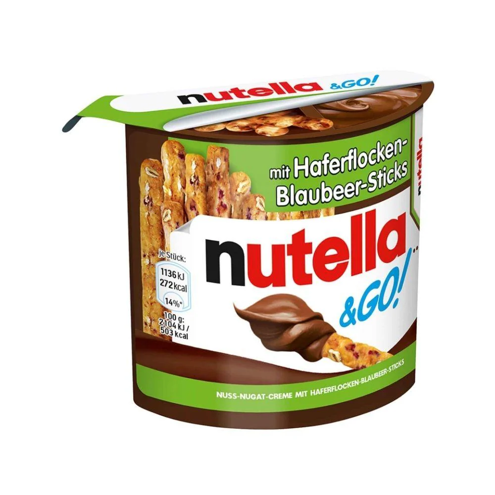 Ferrero Nutella & go! Oat&Blueberry, grissini ai cereali e crema alle nocciole da 50g