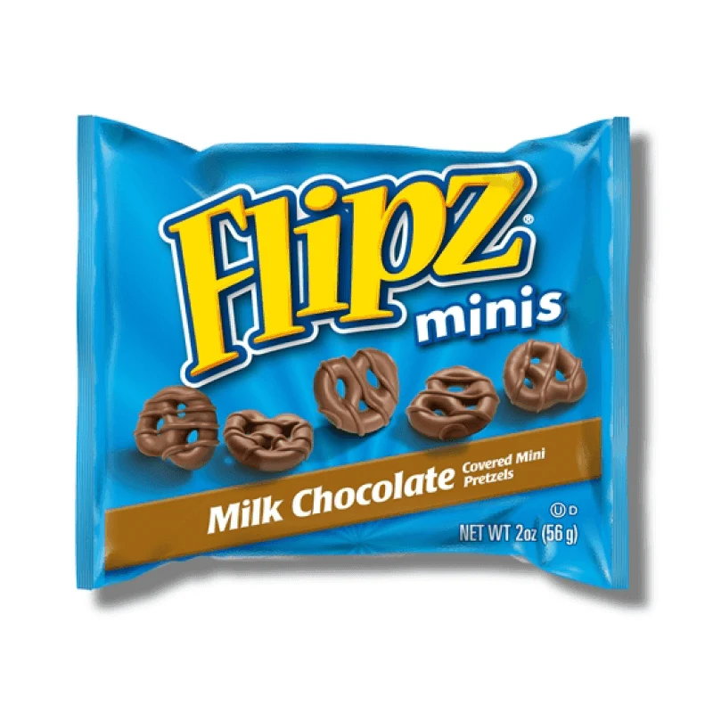 Flipz Minis Milk Chocolate Covered Mini Pretzels, pretzel ricoperti di cioccolato da 56g