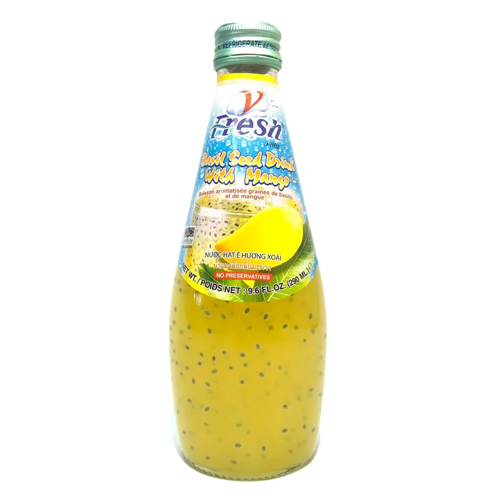 Fresh Basil Seed Drink with Mango, bevande thailandese al mango con semi di basilico da 290ml