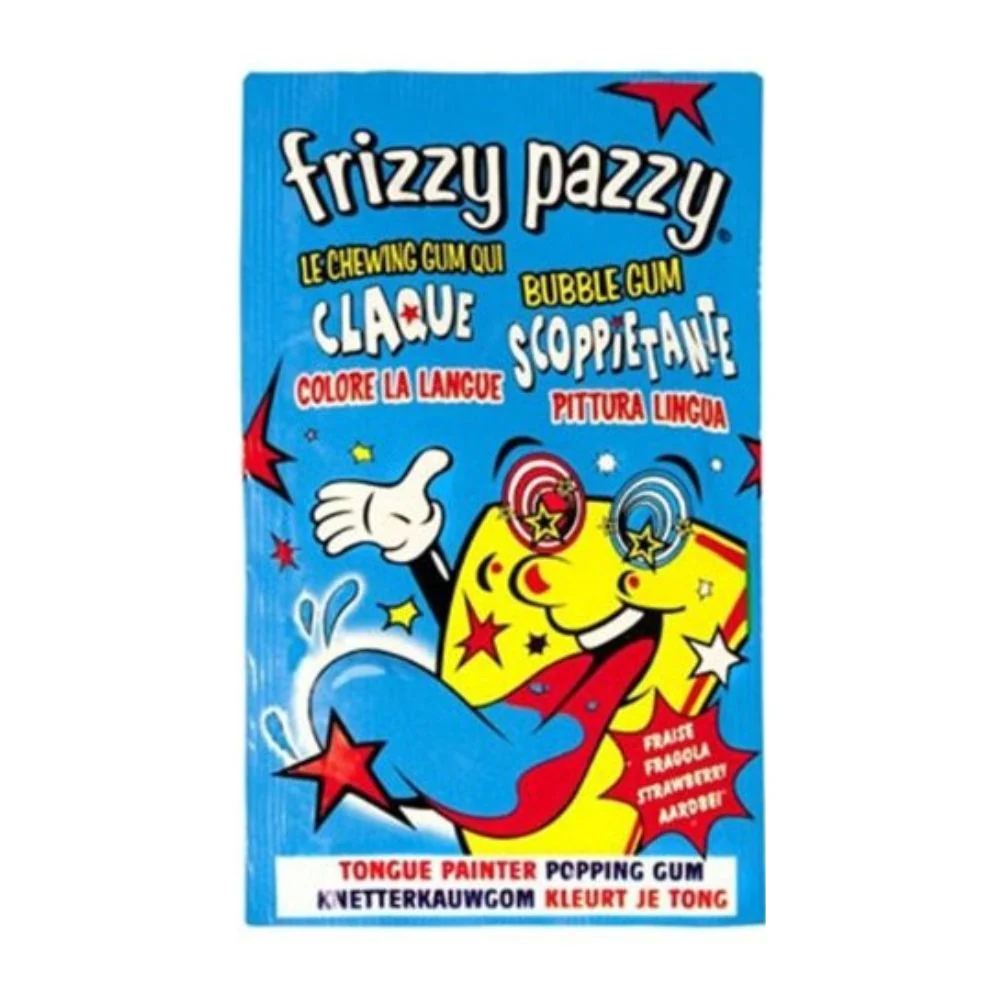 Frizzy Pazzy Bubble Gum Pittura Lingua, bubble gum scoppiettante da 7g