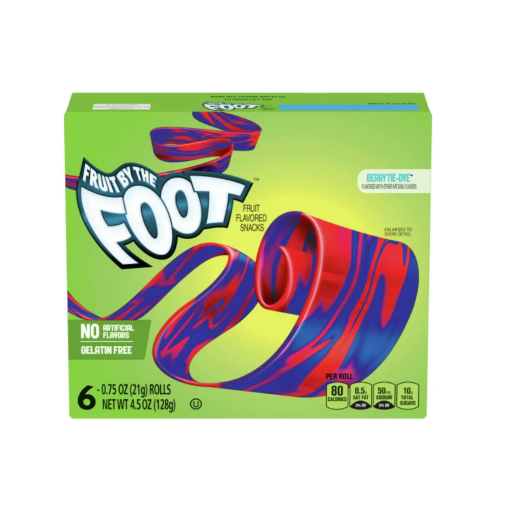 Fruit By The Foot Berry Tie-Dye, caramella gommosa al gusto di mirtillo da 128g