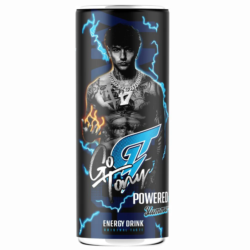Go Tony Original Taste, energy drink di Tony Effe da 250ml