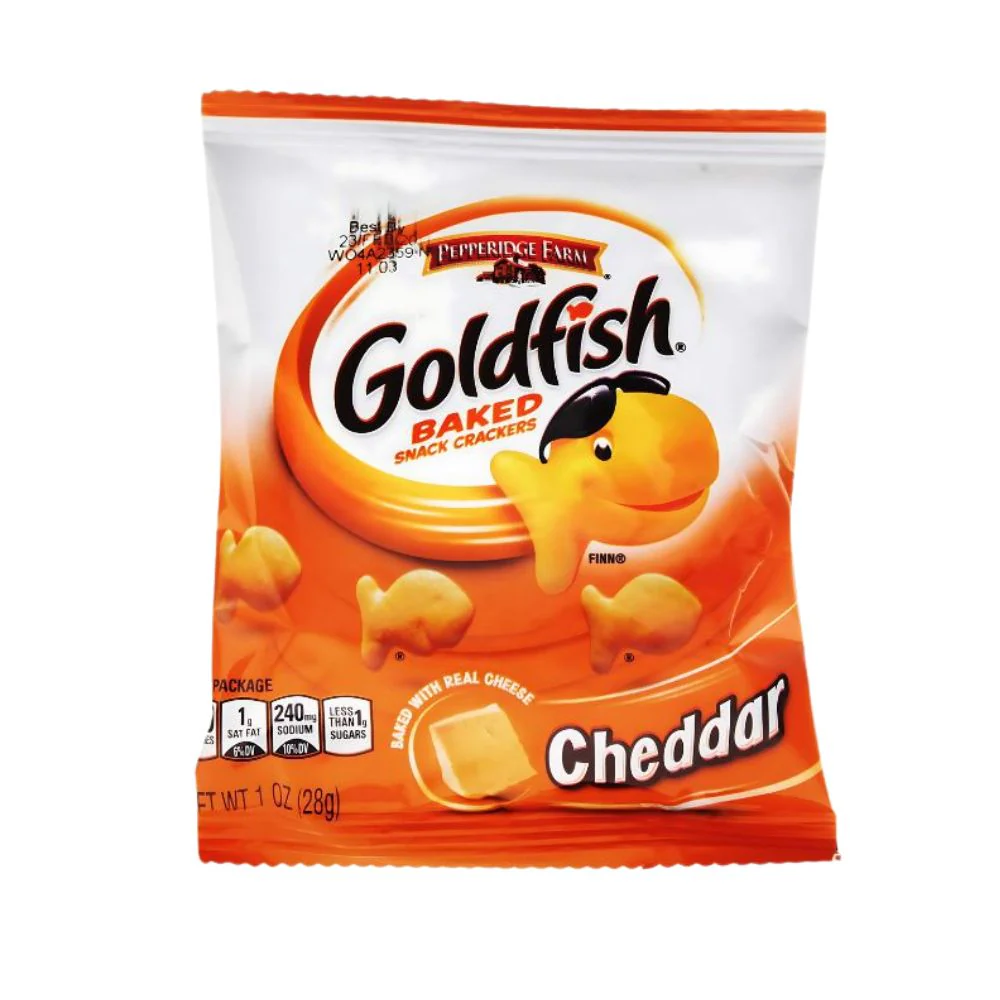 Goldfish Baked Cheddar, crackers al gusto cheddar da 28g