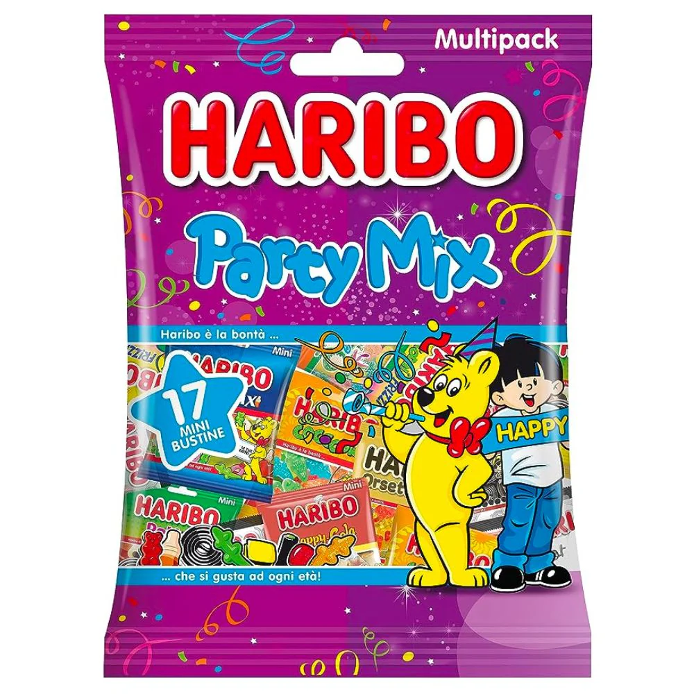 Haribo Party Mix, bustine di caramelle gommose da 740g