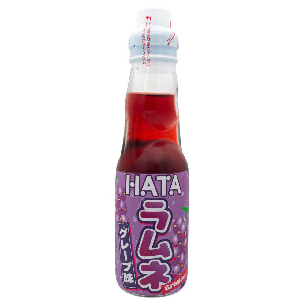 Hata Ramune Grape, bevanda frizzante al gusto di uva da 200ml