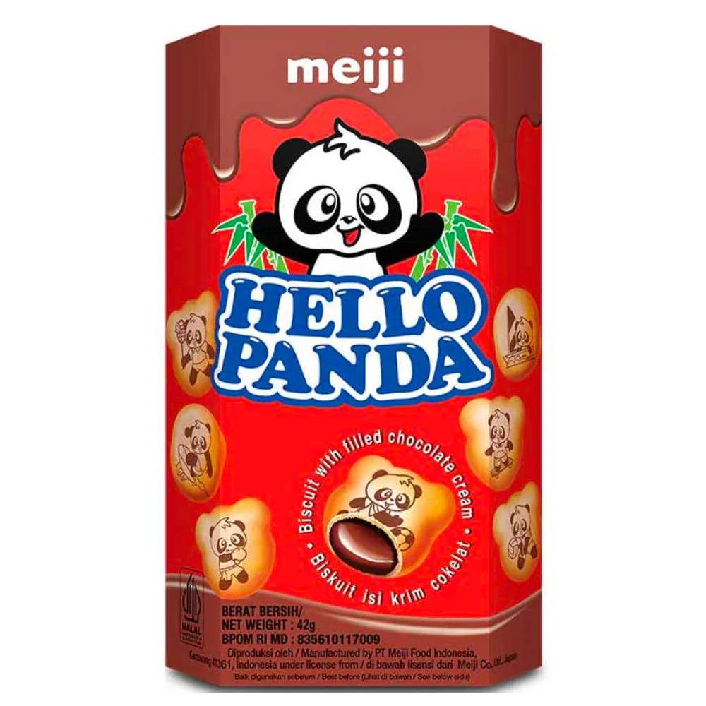 Meiji Hello Panda Choco Cream, biscotti ripieni di crema al cioccolato da 42g