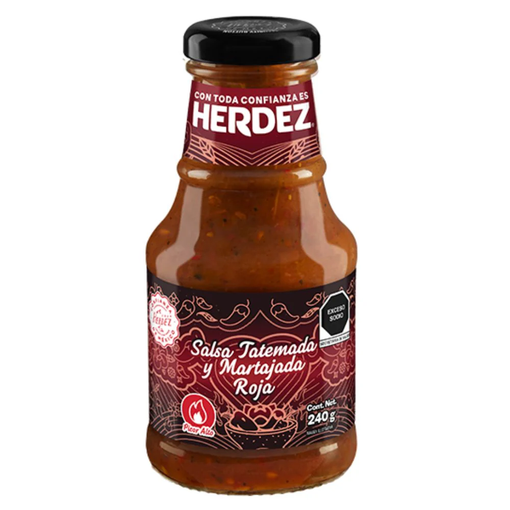 Herdez Salsa Totemada y Martajada Roja, salsa piccante al gusto di affumicato da  240g