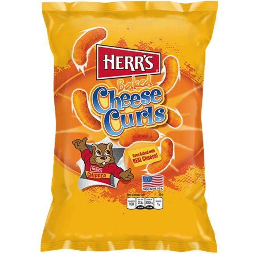 Herr's Baked Cheese Curls, patatine al formaggio da 28g