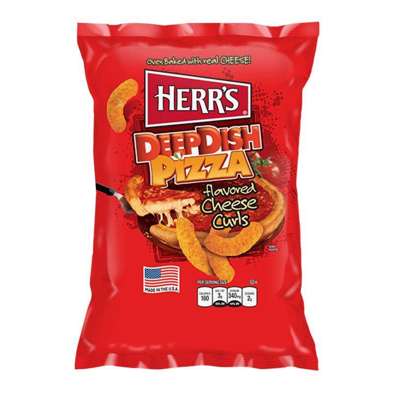 Herr's Deep Dish Pizza Cheese Curls, patatine al gusto pizza da 28g