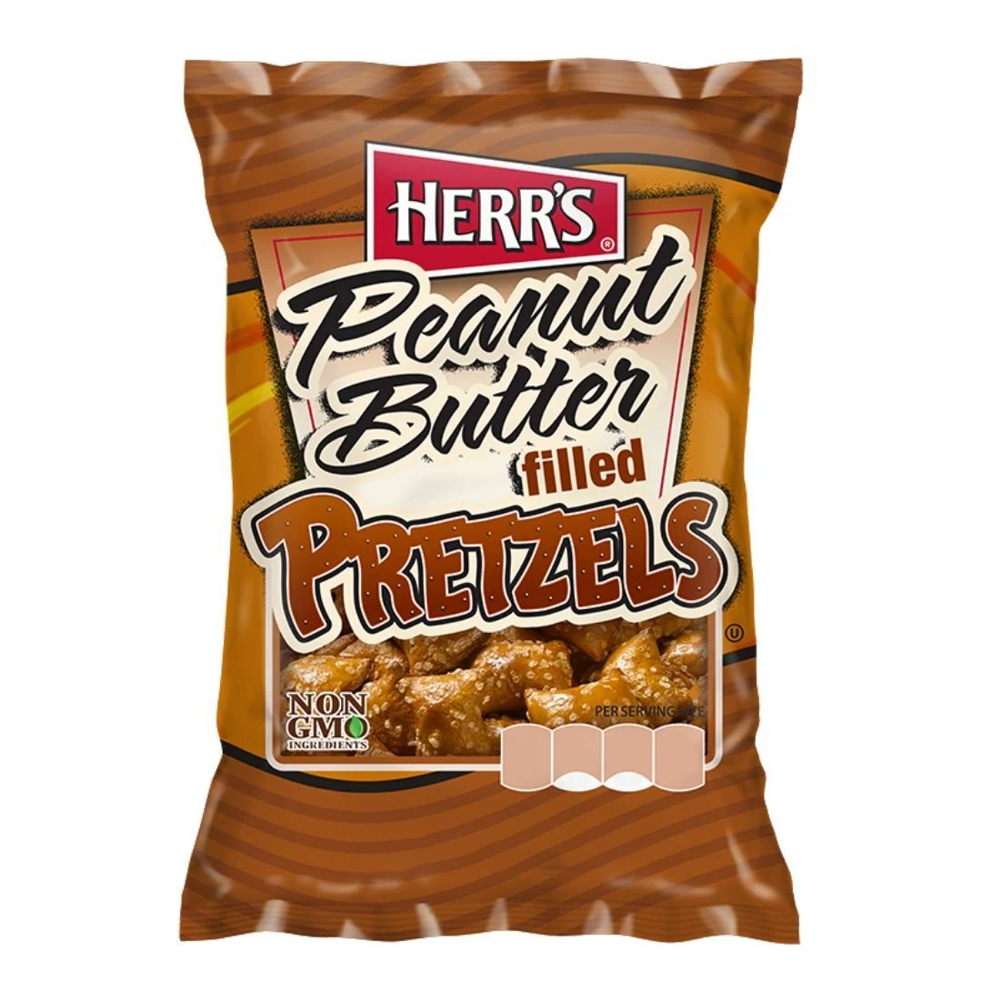Herr's Peanut Butter Filled Pretzel, pretzel al burro d'arachidi da56.7g