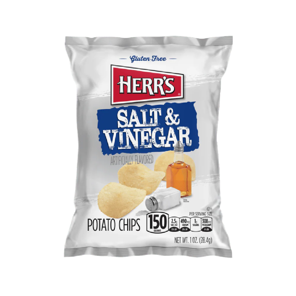 Herr's Salt & Vinegar, patatine al sale e aceto da 28.4g
