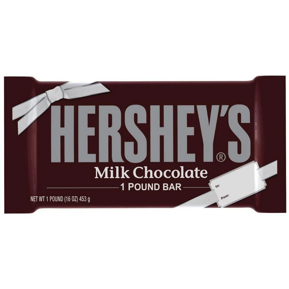 Hershey's 1 Pound Bar Milk Chocolate, barretta di cioccolato al latte da 453g