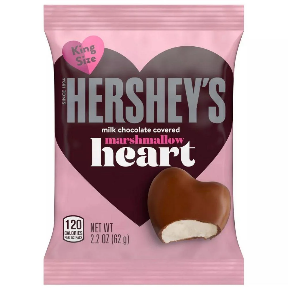 Hershey's Marshmallow Heart, cioccolatino ripieno di marshmallow da 62g