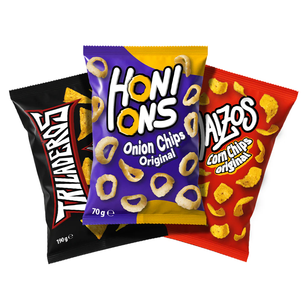 Honions & Friends Big , 1 Honions 70 g + 1 Maizos da 150 g + 1 Triladeros da 190 g