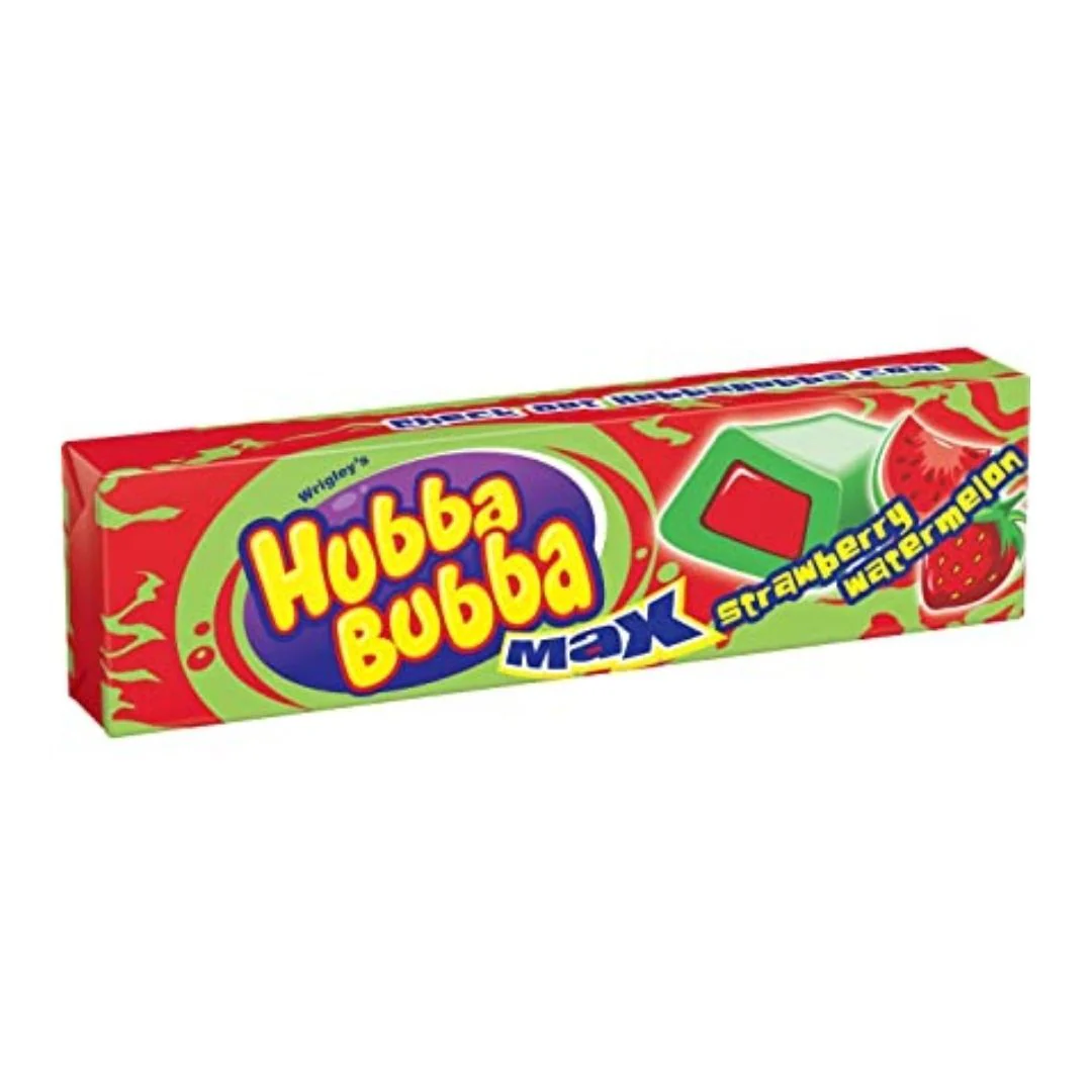 Hubba Bubba Max Strawberry Watermelon, chewing gum a fragola e anguria da 42g
