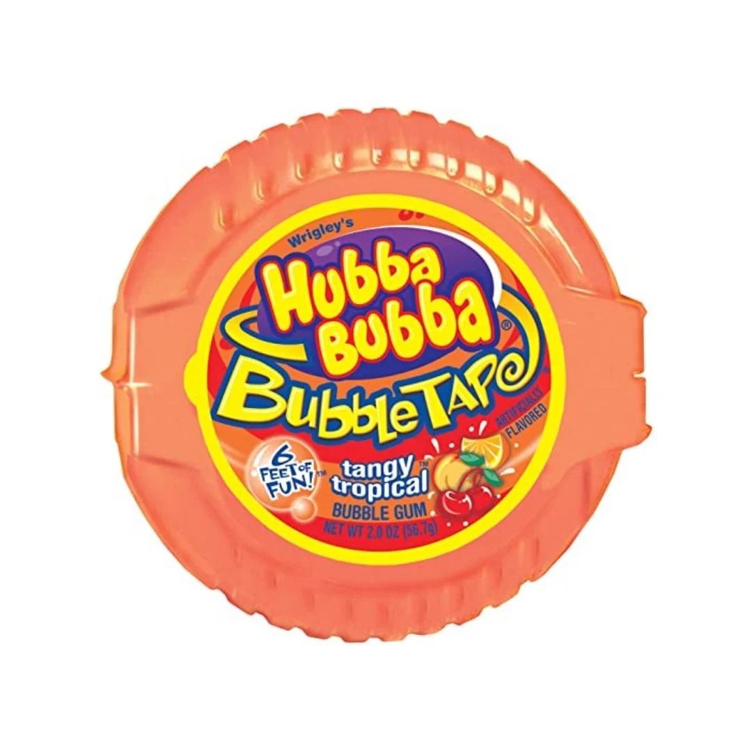 Hubba Bubba Tangy Tropical Bubble Tape, chewing gum alla frutta tropicale da 56.7g
