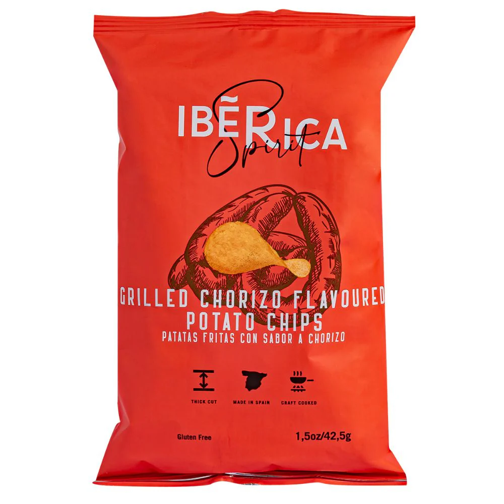 Iberica Chips Chorizo, patatine al gusto di salame piccante da 42.5g