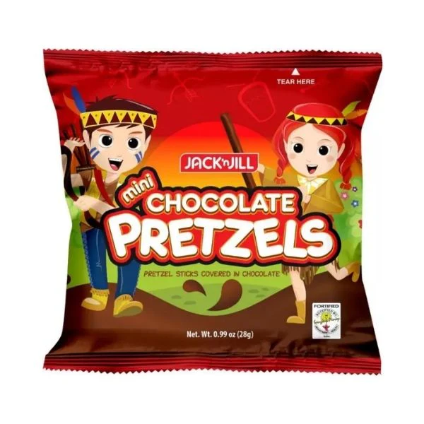 Jack'n Jill Mini Chocolate Pretzel, pretzel al cioccolato da 28g