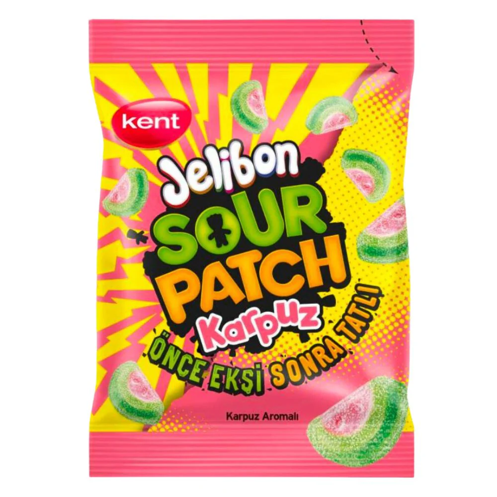 Jelibon Sour Patch Watermelon, caramelle aspre all'anguria da 80g