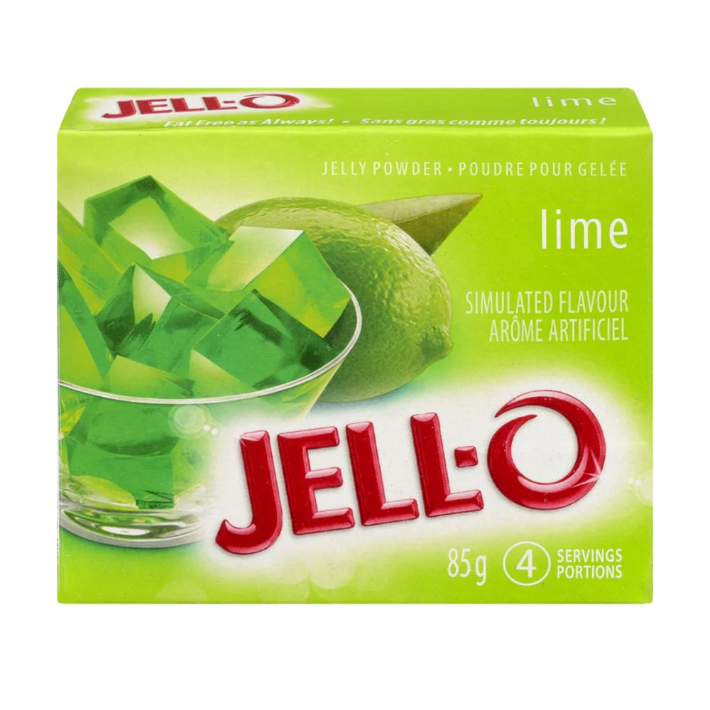 Jell-o Lime, preparato per gelatina dolce al lime da 85g