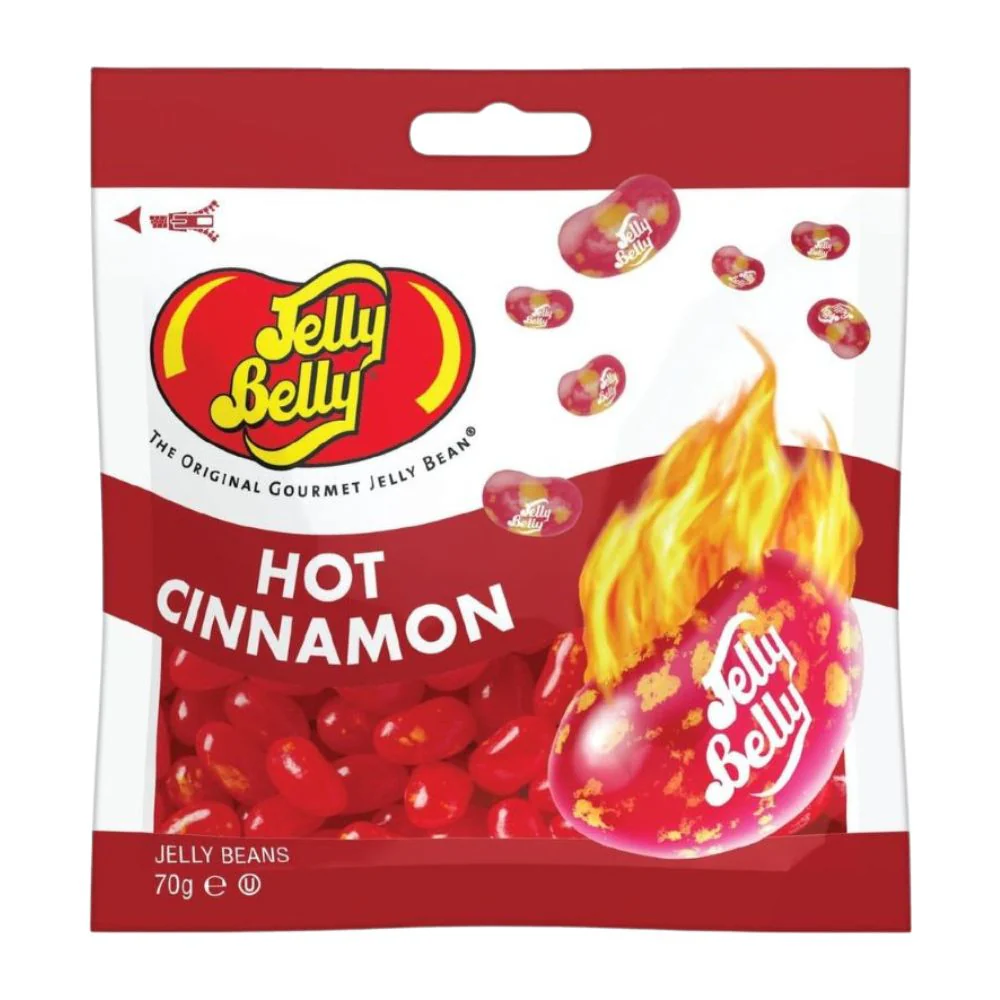 Jelly Belly Hot Cinnamon, caramelle al gusto di cannella forte da 70g