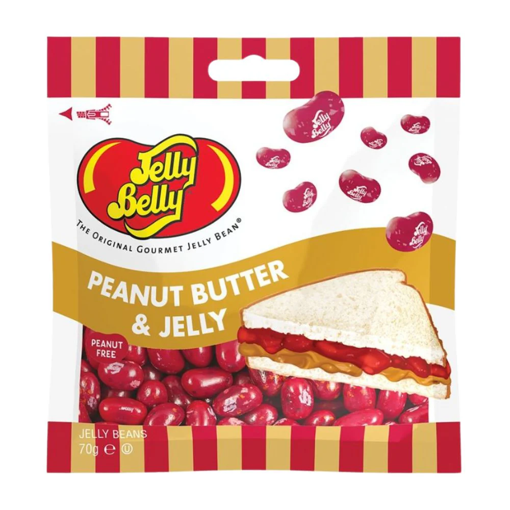 Jelly Belly Peanut butter & Jelly, caramelle al gusto di sandwich alla crema di arachidi e gelatina da 70g