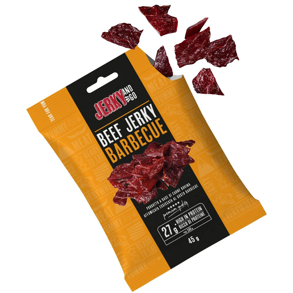 Jerky and Go Beef Jerky Barbecue, carne secca di manzo al gusto barbecue da 45g - Image 2