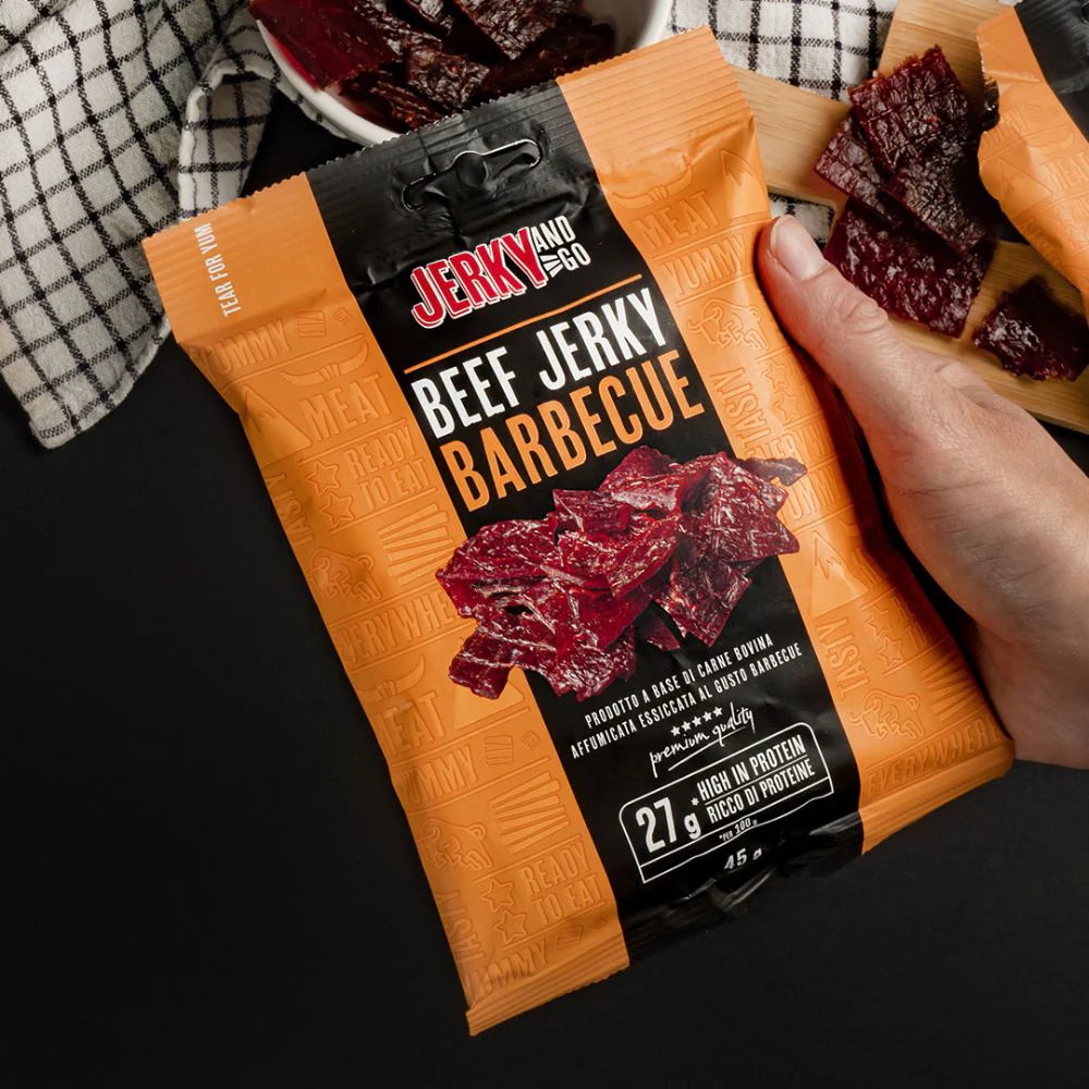 Jerky and Go Beef Jerky Barbecue, carne secca di manzo al gusto barbecue da 45g - Image 3