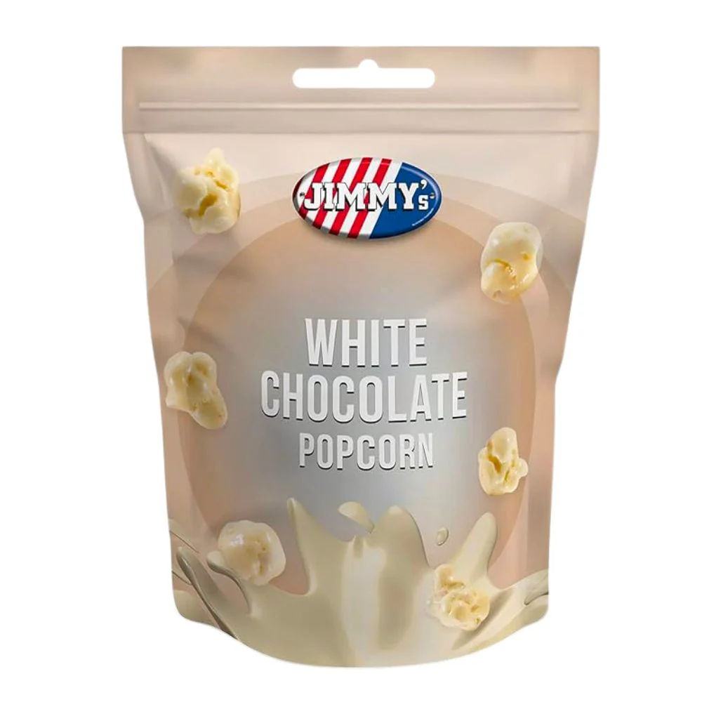 Jimmy's White Chocolate Popcorn, popcorn al cioccolato bianco da 120g