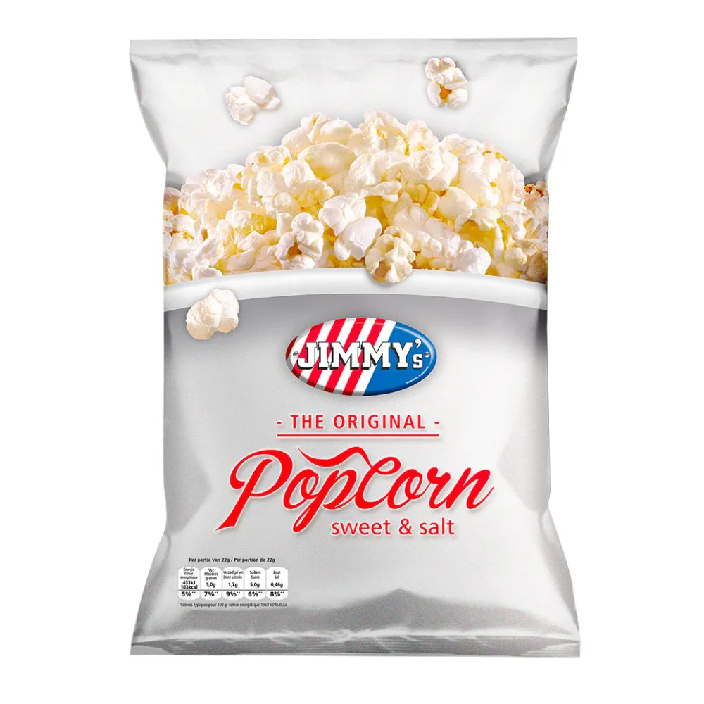 Jimmy's Popcorn Sweet and Salt, popcorn dolci e salati da 100g