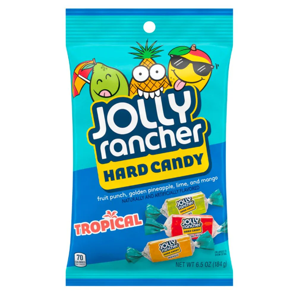 Jolly Rancher Hard Candy Tropical, caramelle dure al gusto di frutta tropicale da 184g