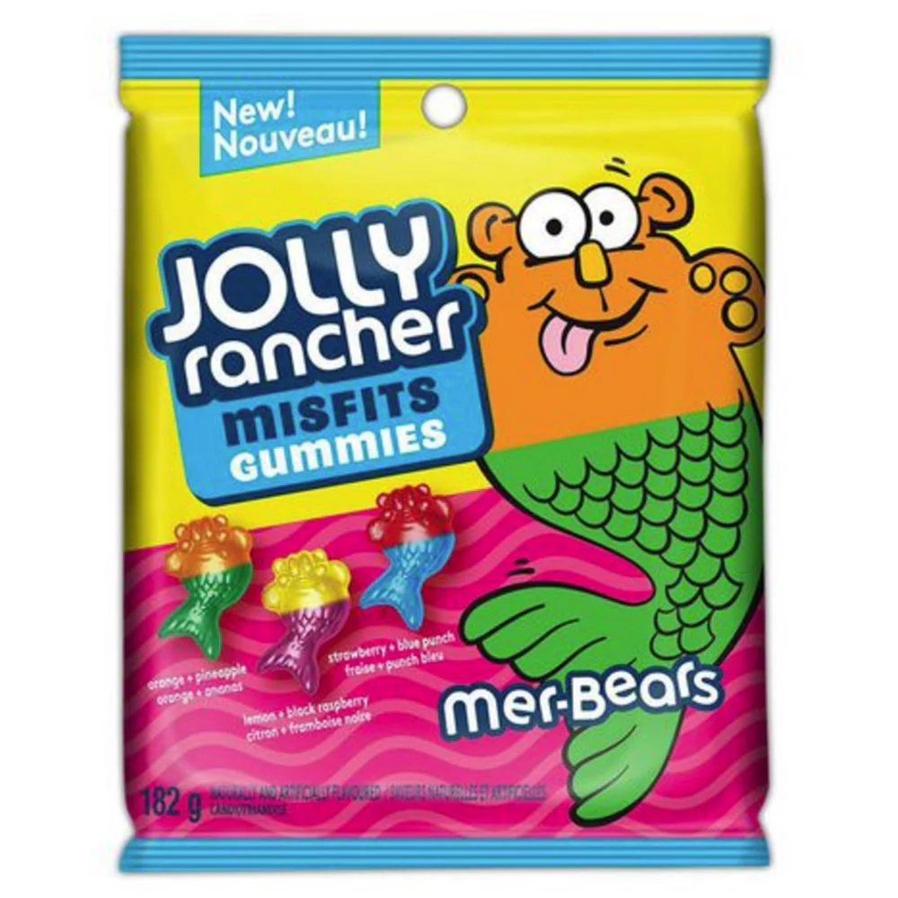 Jolly Rancher Misfits gummies Mer-Bears, caramelle aspre alla frutta da 182g