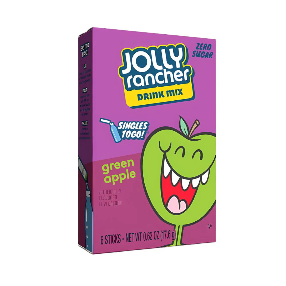 Jolly Rancher Singles To Go Green Apple Drink Mix, drink mix al gusto di mela verde da 17,6g