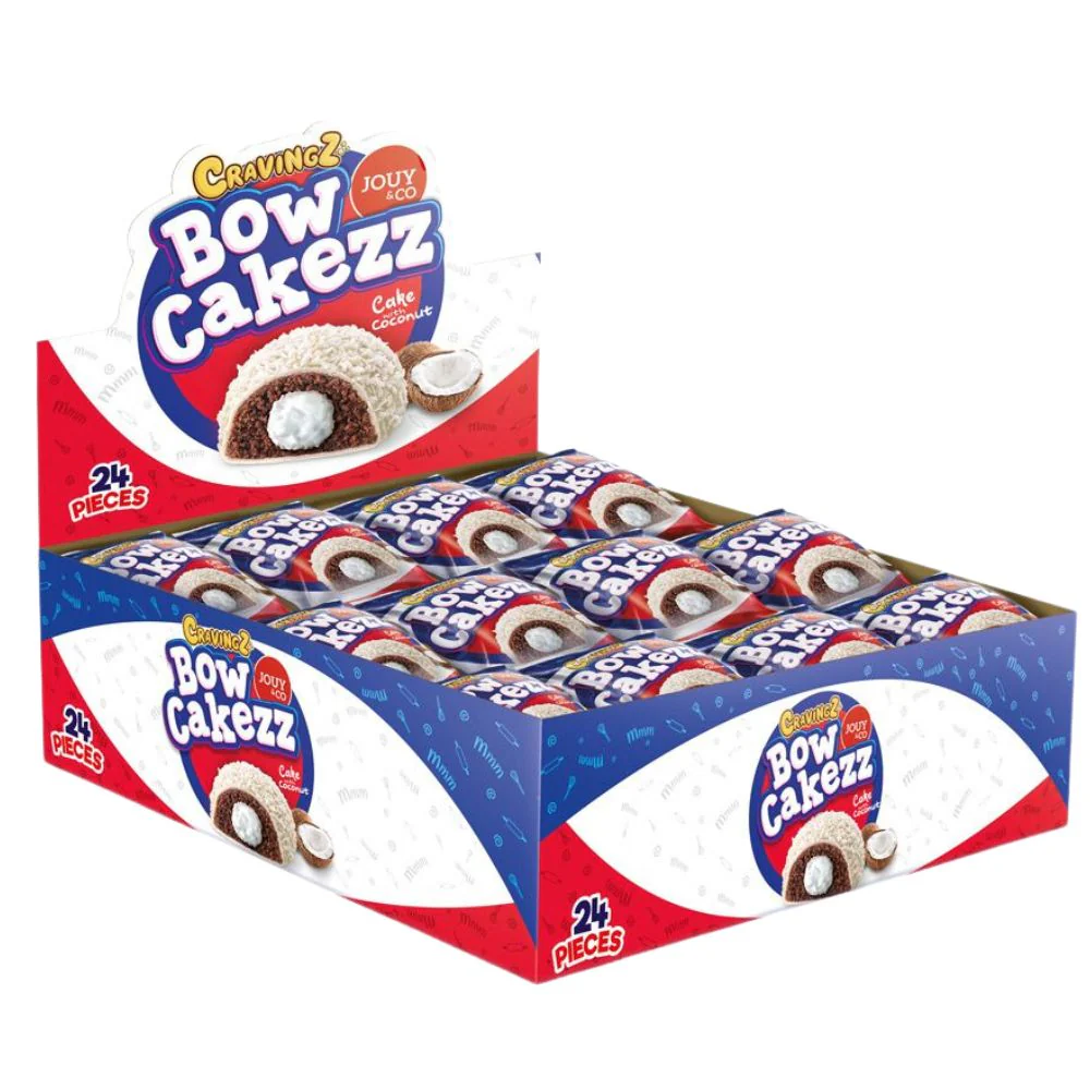 Jouy&Co Cravingz Bowcakes, merendine al cacao e al cocco da 35g (confezione da 24)