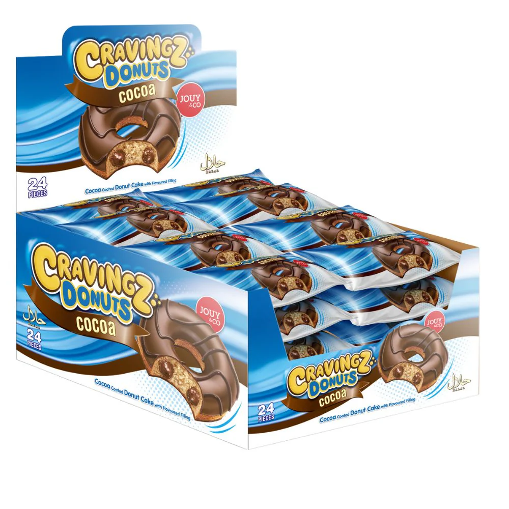 Jouy&Co Cravingz Donuts Cocoa, ciambella al cioccolato da 35g (confezione da 24)
