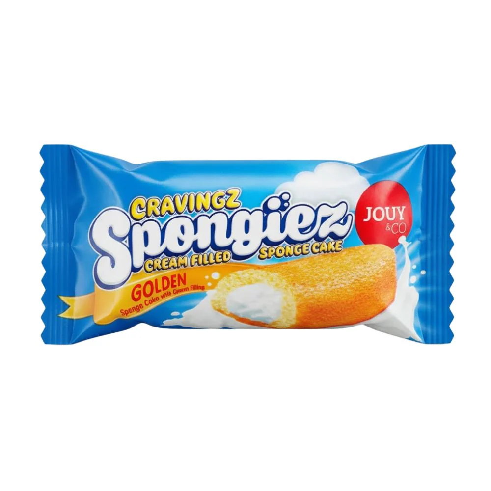 Jouy&Co Cravingz Spongiez Golden, merendine di pan di spagna ripiene di crema da 40g