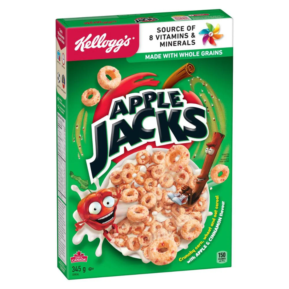Kellogg's Apple Jacks, cereali a mela e cannella da 345g