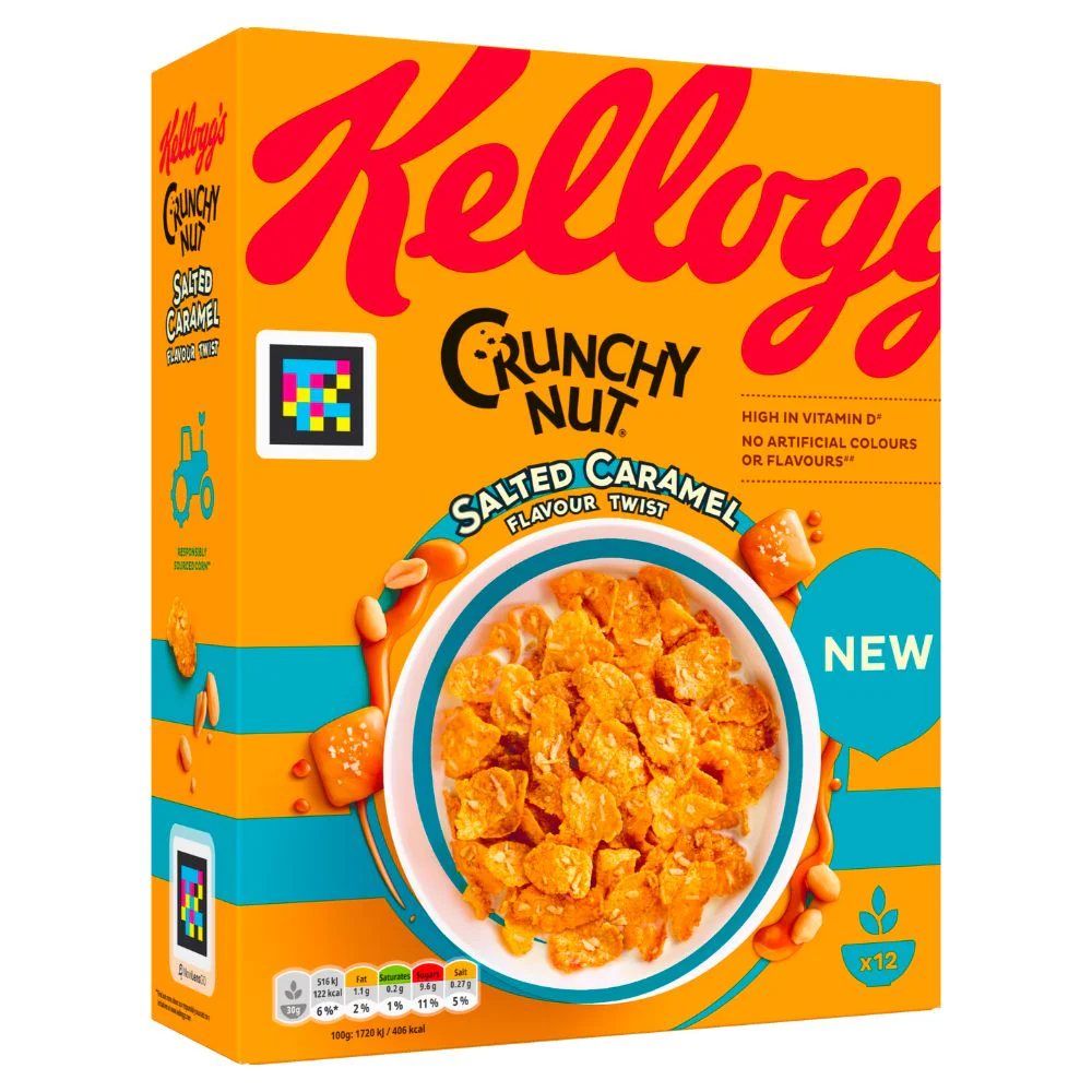 Kellogg's Crunchy Nut Salted Caramel, cereali con arachidi e caramello salato da 375g