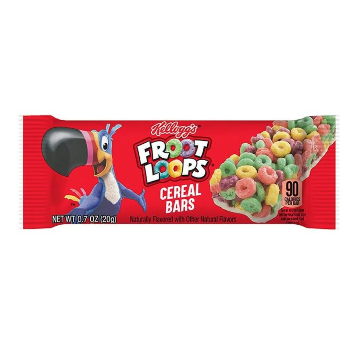Kellogg's Froot Loops Cereal Bars, barretta di cereali alla frutta da 20g