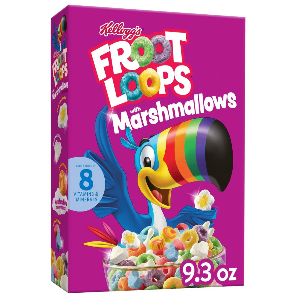 Kellogg's Froot Loops Marshmallows Cereal, cereali con marshmallow da 263g