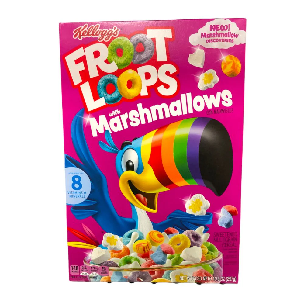 Kellogg's Froot Loops Marshmallows, cereali alla frutta e marshmallow da 297g