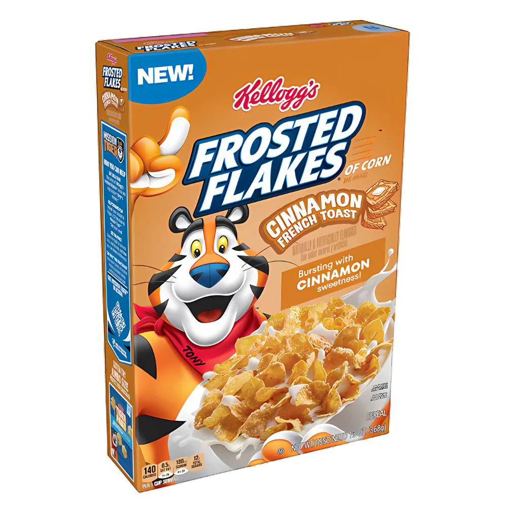 Kellogg’s Froasted Flakes Cinnamon French Toast, fiocchi di mais al gusto di french toast alla cannella da 329g